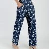 Lily | Navy & White Floral Pocket Straight-Leg Pants - Women