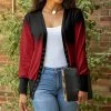 Lily | Black & Red Ombré Snap-Front Cardigan - Women