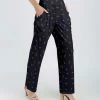 Lily | Navy & Red Floral Pocket Straight-Leg Pants - Women