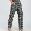 Lily | Navy Houndstooth Pocket Straight-Leg Pants - Women