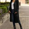 Lily | Black Pocket Hooded Duster - Plus