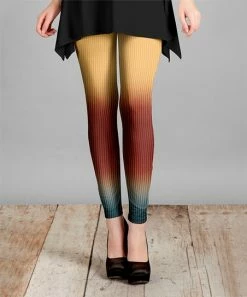Lily | Beige & Rust Abstract Leggings - Plus