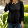 Lily | Black Crisscross Crewneck Top - Plus