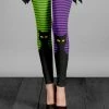 Lily | Purple & Green Cat Leggings - Women