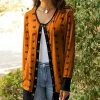 Lily | Black & Orange Witches on Brooms Snap-Button Cardigan - Women