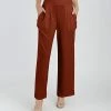 Lily | Rust & Black Polka Dot Straight-Leg Pants - Women