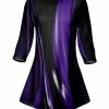 Lily | Purple & Black Abstract Three-Quarter Sleeve Tunic - Women