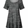 Lily | Heather Gray & Charcoal Melange Short-Sleeve Boatneck Tunic - Plus