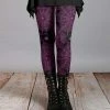 Lily | Black & Purple Spider Web Leggings - Plus