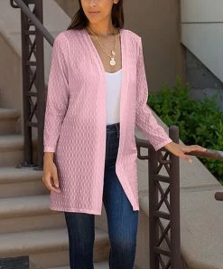 Lily | Rose Jacquard Open Cardigan - Plus