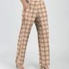 Lily | Orange & White Plaid Pocket Pants - Women