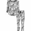 Lily | Black & White 'Love' Long-Sleeve Pajama Set - Plus