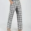 Lily | White & Gray Plaid Pocket Pants - Women & Plus