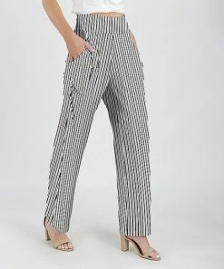Lily | White & Black Stripe Pocket Pants - Women & Plus