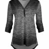 Lily | Gray & Black Ombré V-Neck Hi-Low Tunic - Women & Plus