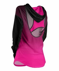 Lily | Black & Pink Ombré Open-Back Hoodie - Women