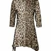 Lily | Brown & Beige Leopard Print Color Block Sidetail Tunic - Plus