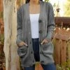 Lily | Gray Cable-Knit Pocket Button-Up Cardigan - Women & Plus