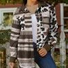 Lily | Brown & White Leopard & Stripe Pocket Button-Up Shacket - Plus