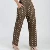 Lily | Mocha & White Polka Dot Pocket Straight-Leg Pants - Plus
