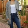 Lily | Gray Cable-Knit Pocket Button-Up Cardigan - Women & Plus