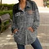 Lily | Gray & Brown Plaid Pocket Button-Up Shacket - Plus