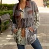 Lily | Gray & Rust Patchwork Pocket Button-Up Shacket - Women & Plus