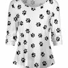 Lily | White & Black Paw-Print Peplum Boatneck Top - Plus