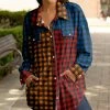 Lily | Black & Brown Check Chest-Pocket Shacket - Women