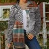 Lily | Gray & Brown Patchwork Button-Up Shacket - Plus