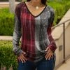 Lily | Gray & Red Abstract V-Neck Long-Sleeve Tunic - Plus