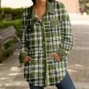 Lily | Green & White Plaid Pocket Shacket - Women