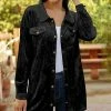 Lily | Black Velvet Button-Snap Shacket - Women & Plus