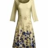 Lily | Yellow & Blue Floral Long-Sleeve A-Line Dress - Women & Plus