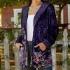 Lily | Purple & Pink Mandala Velvet Hooded Open Cardigan - Women