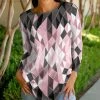 Lily | Pink & Gray Geometric Crewneck Long-Sleeve Tunic - Women & Plus