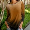 Lily | Brown & Black Ombré Crewneck Long-Sleeve Tunic - Plus