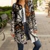 Lily | White & Brown Butterfly Wings Collared Button-Up Jacket - Women