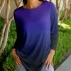 Lily | Purple & Black Ombré Crewneck Long-Sleeve Tunic - Women & Plus