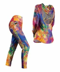 Lily | Yellow & Blue Tie-Dye Open-Back Hoodie & Pocket Leggings - Women & Plus