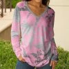Lily | Gray & Pink Abstract Long-Sleeve V-Neck Tunic - Plus