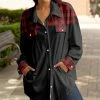Lily | Black & Red Plaid Pocket Button-Up Shacket - Women & Plus