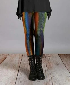 Lily | Rust & Blue Abstract Leggings - Women