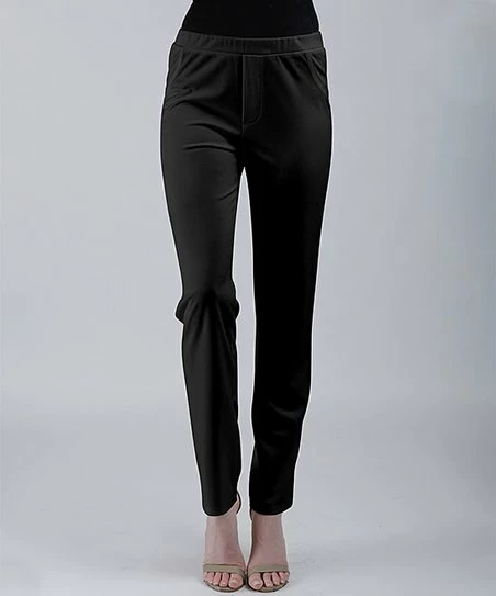 Lily | Black Pocket Straight-Leg Pants - Women 1 Lily | Black Pocket Straight-Leg Pants - Women