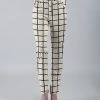 Lily | Black & Cream Windowpane Pocket Straight-Leg Pants - Women