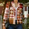 Lily | Brown & Red Plaid Crop Shacket - Women