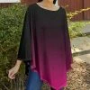 Lily | Black & Pink Ombré Triangle-Hem Boatneck Tunic - Women