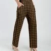 Lily | Black & Brown Plaid Pocket Pants - Women