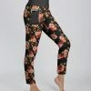 Lily | Black & Pink Floral Pocket Leggings - Plus