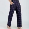 Lily | Blue & Black Plaid Pocket Pants - Women